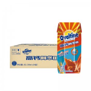 阿华田（Ovaltine）麦芽乳饮料 高钙可可味 早餐饮料 250ml*24盒 整箱