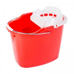 地拖桶 手动挤水桶拖把塑料拧干桶甩干涮洗墩布桶家用手压拖地拖桶红色 单个