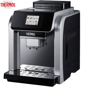 THERMOS 膳魔师 EHA-3421D家用商用办公室全自动意式花式咖啡机双锅炉自动清洁 流光银