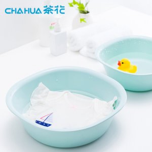 茶花 塑料洗脸盆子清...