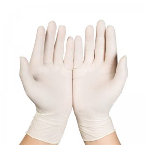 丁腈手套（9寸 A级 一次性食品级 白色乳胶橡胶手套 100双/包）