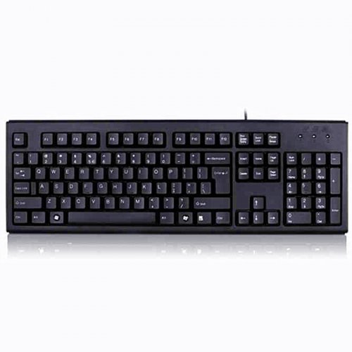 双飞燕KR-85键盘 PS2圆形接口有线键盘台式机电脑办公家用游戏防溅水超薄电脑外接键盘