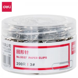 得力0037回形针 3#金...