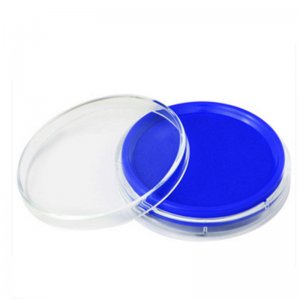 得力（deli） 9863 圆形透明外壳快干印台 蓝色 财务办公用品 蓝色  单个装