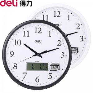 得力（deli）8951挂钟客厅挂钟静音挂钟现代石英钟简约时尚挂式钟表颜色随机