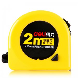 得力（deli） 8201钢卷尺 2米 测量通用 办公用品