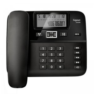 Gigaset原西门子电话机 DA260 家用座机坐式 黑名单 来电显示 双接口 办公固定电话 DA260钢琴黑