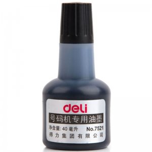 得力NO. 7521 打码机油墨 自动号码机专用油墨 标价机油墨 40ml 黑色  单瓶