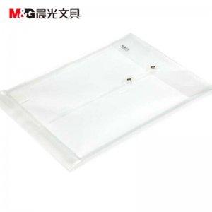 晨光ADM94518竖式线扣 塑料档案袋 透明文件袋 白色 12个装