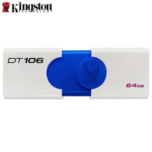 金士顿（Kingston）u盘 USB3.1 DT106系统投标车载高速U盘优盘 蓝白款 青春版 64G