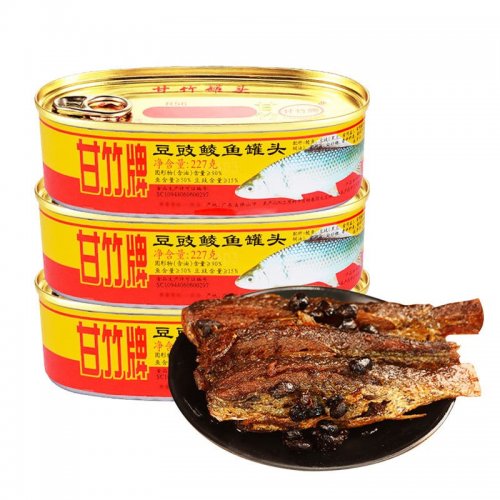 甘竹牌 鱼罐头 豆豉鲮鱼罐头227g 广东特产即食海鲜罐头