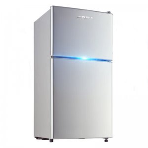 奥克斯双门小型迷你电冰箱家用节能 制冷大容量保鲜冰箱冷藏冷冻 租房两门 BCD-50AD拉丝银
