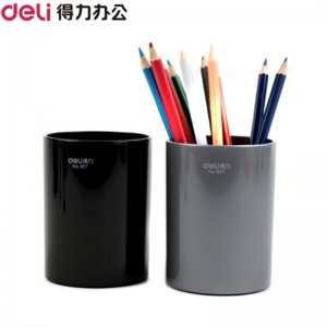 得力 (deli)907 笔筒 办公商务笔插 简约大方笔座 办公用品 笔类收纳 颜色随机 单个装