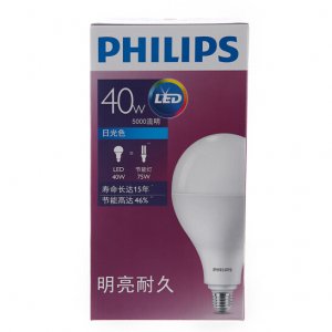 飞利浦(PHILIPS) 恒亮型 LED灯泡 球泡 E27 8W 白光 6500K 1个
