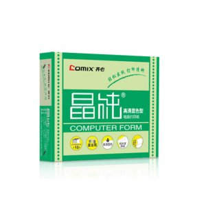齐心(Comix)晶纯彩色电脑打印纸241-2二联三等分80列(不撕边 色序：白红 1000页/箱) C6252K