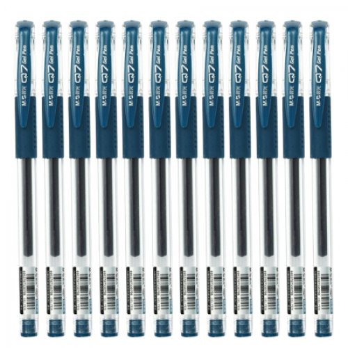 晨光（M&G）Q7新/0.5mm墨蓝色中性笔 风速AGP30103拔盖子弹头签字笔 办公水笔 12支/盒 2盒装