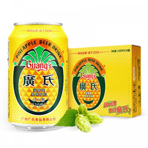 广氏菠萝啤330ml*24罐量版装果啤麦芽菠萝味水果饮料整箱