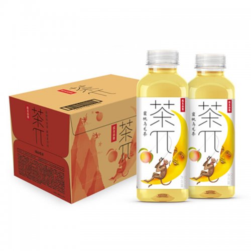 农夫山泉 茶π（茶派）果味整箱茶兀 多口味选择混合水果味茶饮料 饮品 蜜桃乌龙茶500ml*15瓶