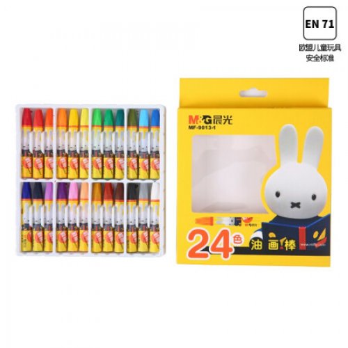 晨光(M&G)文具24色卡通3D六角油画棒 儿童涂鸦绘画笔 米菲系列蜡笔套装 24支/盒MF9013